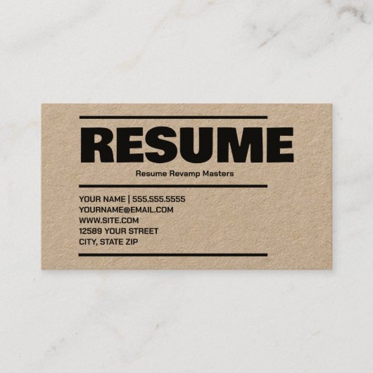 Carte De Visite Reprendre Kraft (Devant)