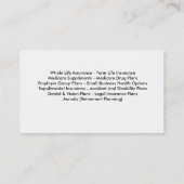 Carte De Visite Représentant d'assurance multibranche (Dos)