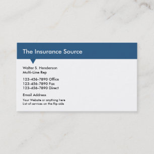 Carte De Visite Représentant d'assurance multibranche