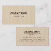 Carte De Visite Représentation professionnelle du grain de bois (Devant / Derrière)