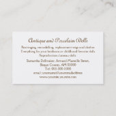 Carte De Visite Reproduction antique de poupée de bisque (Dos)
