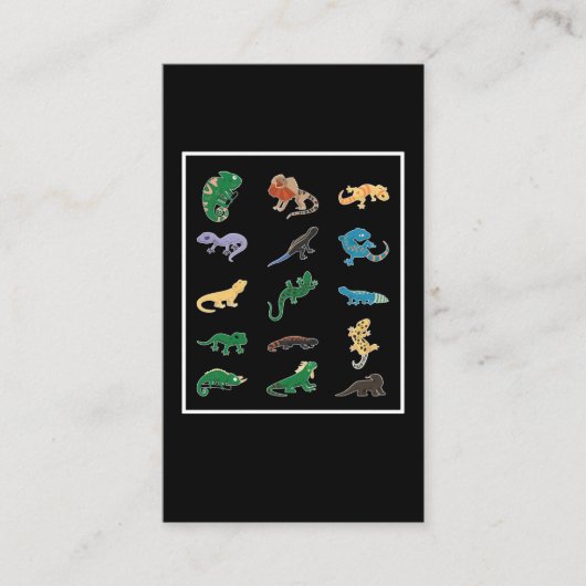 Carte De Visite Reptile Collage Gecko Snake Lizard (Devant)