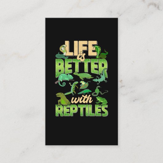 Carte De Visite Reptiles Aimer Lizard Gecko Tortues serpent (Devant)