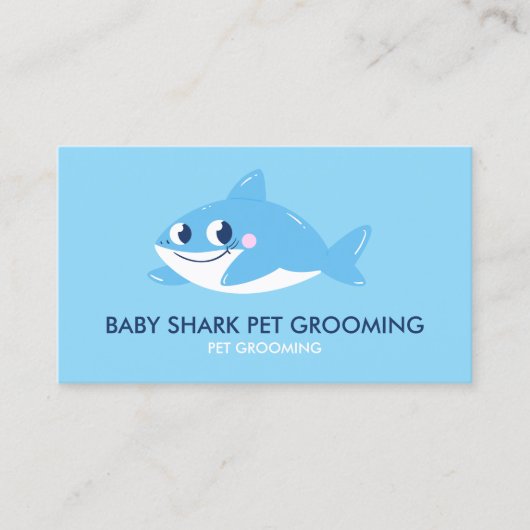 Carte De Visite Requin Bleu Poisson | Garde d'Enfants (Devant)