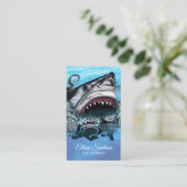 Carte De Visite Requin océan bleu violet moderne (Debout devant)