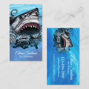 Carte De Visite Requin océan bleu violet moderne