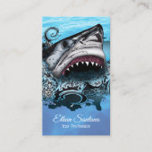 Carte De Visite Requin océan bleu violet moderne (Devant)