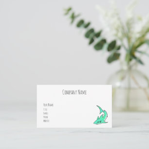 Carte De Visite requin souriant de dessin animé bleu vert océan an