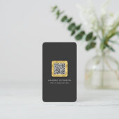 Carte De Visite Réseau à balayage à code QR moderne et élégant (Debout devant)