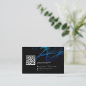 Carte De Visite Réseau de code QR Abstrait médias sociaux Modern B (Debout devant)