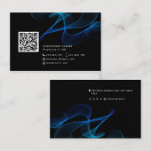 Carte De Visite Réseau de code QR Abstrait médias sociaux Modern B (Devant / Derrière)