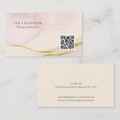 Carte De Visite Réseau de code qr abstrait moderne, aquarelle (Devant / Derrière)