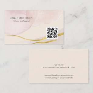 Carte De Visite Réseau de code qr abstrait moderne, aquarelle