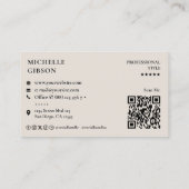 Carte De Visite Réseau Minimal Professionnel de Lotus de Sable (Dos)