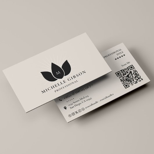 Carte De Visite Réseau Minimal Professionnel de Lotus de Sable