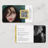 Carte De Visite Réseau moderne médias sociaux Code QR Photo (Devant / Derrière)