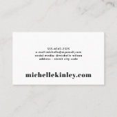 Carte De Visite Réseau professionnel de typographie tendance uniqu (Dos)