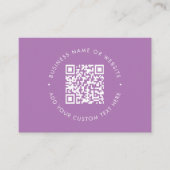 Carte De Visite Réseau promotionnel de code QR mauve tendance (Devant)