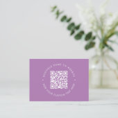 Carte De Visite Réseau promotionnel de code QR mauve tendance (Debout devant)