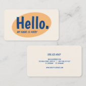 Carte de visite réseau Retro Hello (Devant / Derrière)