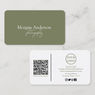 Carte De Visite Réseau social QR Code à la signature moderne