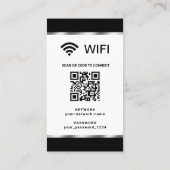 Carte De Visite Réseau Wifi et mot de passe QR Code personnalisé (Dos)