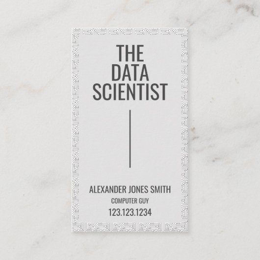 Carte De Visite Réseautage informatique Data Science (Devant)