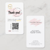 Carte De Visite Réseaux Sociaux Ajouter QR Code & Logo Merci (Devant / Derrière)