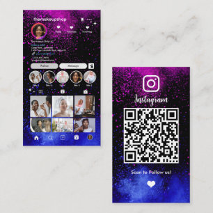 Carte de visite Réseaux Sociaux Code QR Instagram
