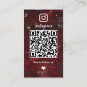 Carte de visite Réseaux Sociaux Code QR Instagram (Dos)