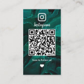 Carte de visite Réseaux Sociaux Code QR Marbre Ver (Dos)