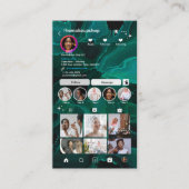 Carte de visite Réseaux Sociaux Code QR Marbre Ver (Devant)