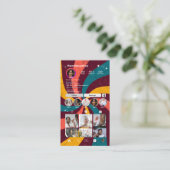 Carte de visite Réseaux Sociaux Code QR Rayons Rét (Debout devant)