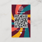 Carte de visite Réseaux Sociaux Code QR Rayons Rét (Dos)