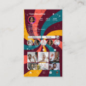 Carte de visite Réseaux Sociaux Code QR Rayons Rét (Devant)