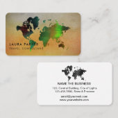 Carte De Visite Réservation de tourisme d'aquarelle d'agent de (Devant / Derrière)