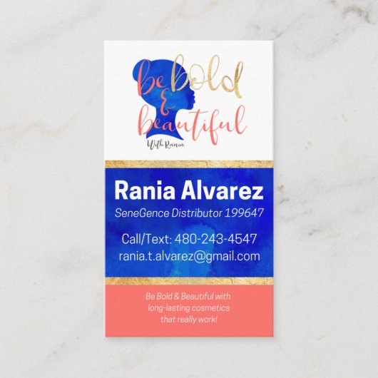 Carte De Visite Réservé pour Rania (Devant)