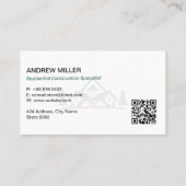 Carte De Visite Residential Construction | Brown Drafter (Dos)