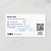 Carte De Visite Residential Construction | Darkblue Drafter (Dos)