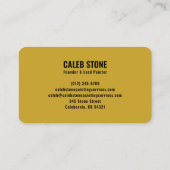 Carte De Visite Residential Painter Bold Mustard Yellow and Black (Dos)