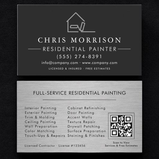 Carte De Visite Residential Painting QR Code Professional