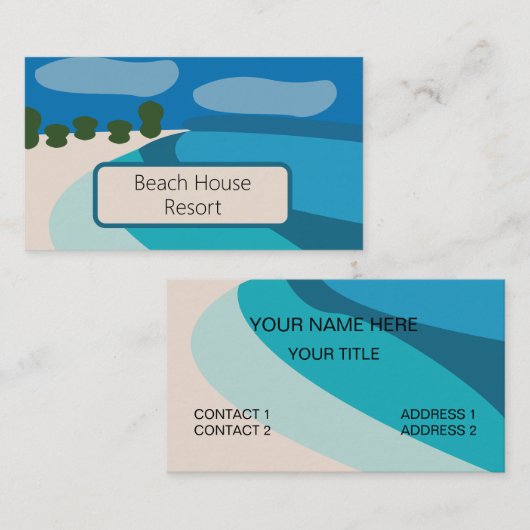 Carte De Visite Résort de Maison de Plage (Devant / Derrière)