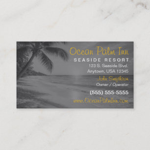 Carte De Visite Résort Tropical Hôtel en bord de mer & Auberge c