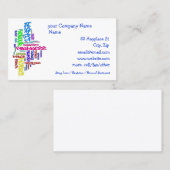 Carte De Visite Respect, gentillesse, confiance… Art de mot de (Devant / Derrière)