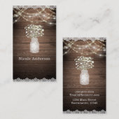 Carte De Visite Respiration et lumières du bébé Mariage rustique É (Devant / Derrière)