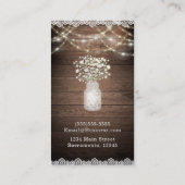 Carte De Visite Respiration et lumières du bébé Mariage rustique É (Dos)