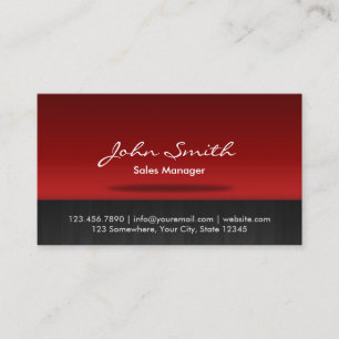 Carte De Visite Responsable commercial noir et rouge professionnel