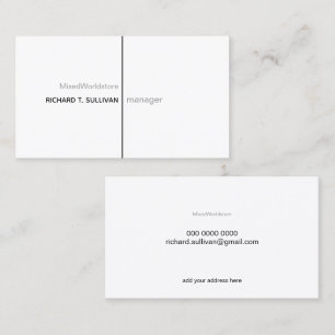 Carte De Visite Responsable de l'entreprise élégant et moderne b/w