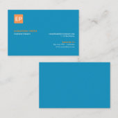 Carte De Visite Responsable marketing Blue and Orange Euro (Devant / Derrière)