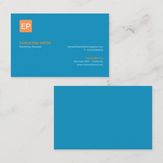 Carte De Visite Responsable marketing Blue and Orange Euro (Devant / Derrière)